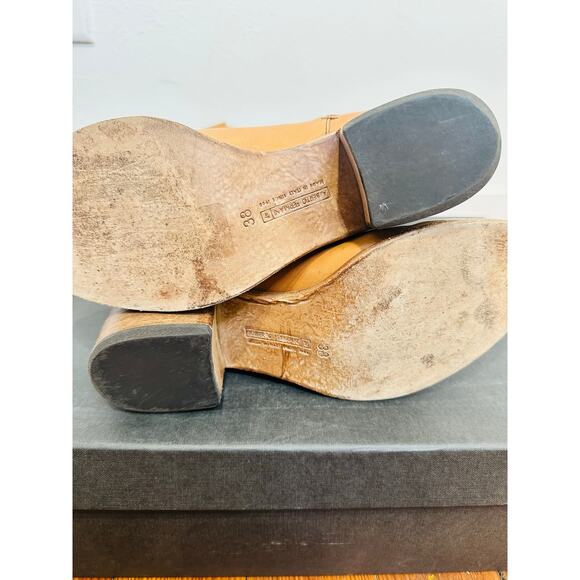 ALBERTO FERMANI Women's Tan Cognac Tall Soft Supple Riding Leather Boots Size 8 - Picture 4 of 8